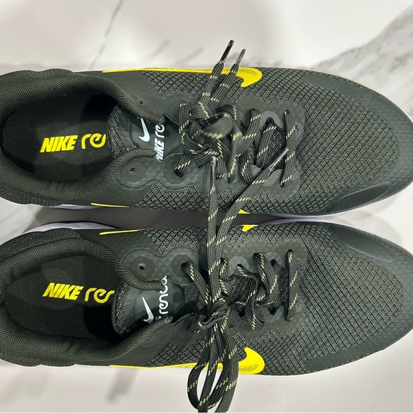 Nike Renew Ride 3 Men's Road Running Sequoia/yellow strike-alligator Size 10 - Picture 6 of 7